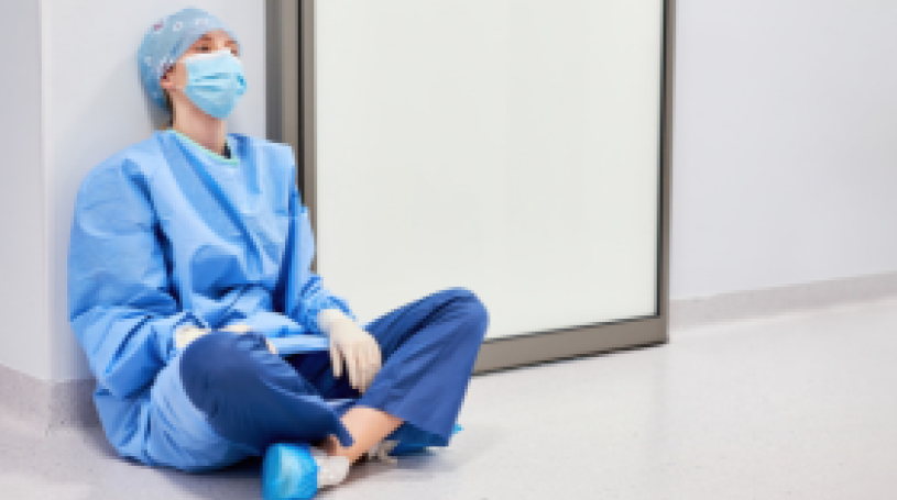 Fatigued Hospital Worker